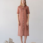 Lumen Shirt Dress - Esse-Coral-XXS (MTO)-None / Options 1 - 2