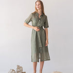 Lumen Shirt Dress - Esse-Olive-XXS (MTO)-None / Options 1 - 2