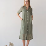 Lumen Shirt Dress - Esse-Olive-XXS (MTO)-None / Options 1 - 2
