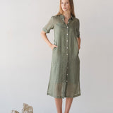 Lumen Shirt Dress - Esse-Olive-XXS (MTO)-None / Options 1 - 2