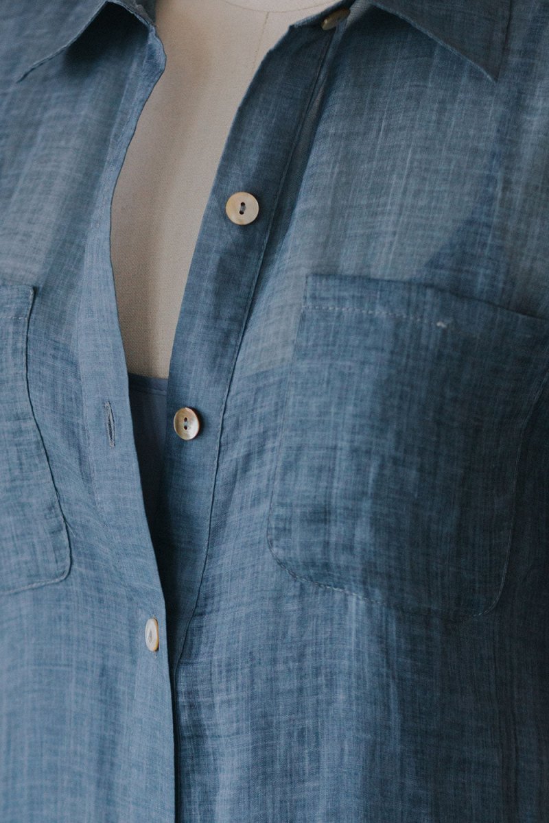 Lumen Shirt Dress - Esse-Pacific Blue-XXS (MTO)-None / Options 1 - 2