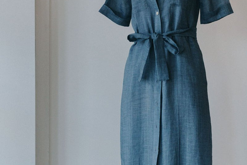 Lumen Shirt Dress - Esse-Pacific Blue-XXS (MTO)-None / Options 1 - 2