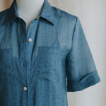 Lumen Shirt Dress - Esse-Pacific Blue-XXS (MTO)-None / Options 1 - 2