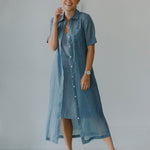 Lumen Shirt Dress - Esse-Pacific Blue-XXS (MTO)-None / Options 1 - 2