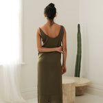 Maxi Dress with Asymmetrical Straps - Esse-Olive-XXS-