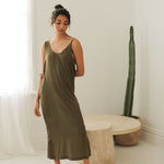 Maxi Dress with Asymmetrical Straps - Esse-Olive-XXS-