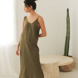 Maxi Dress with Asymmetrical Straps - Esse-Olive-XXS-