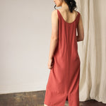 Maxi Dress with Asymmetrical Straps - Esse-Terracotta-XXS-