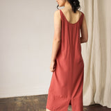 Maxi Dress with Asymmetrical Straps - Esse-Terracotta-XXS-