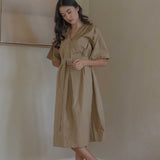 Maxi Dress with Detachable Belt - Esse-Warm Sand-XXS-