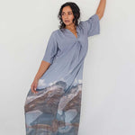 Maxi Dress with Detachable Belt - Mountain Print - Esse-Print-XXS-