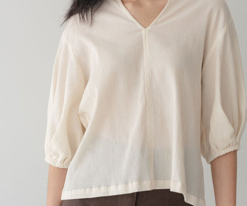 Modern Gypsy Yoryu Blouse - Esse-Bone White-XXS (MTO)-None/ Option 1