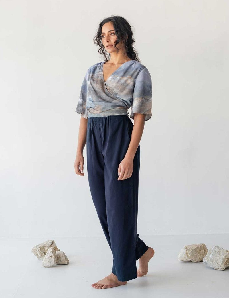 Multi-Way Wrap Top - Mountain Print - Esse-Print-XS-