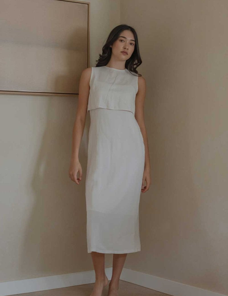 Open Back Dress - Esse-Chalk-XS-