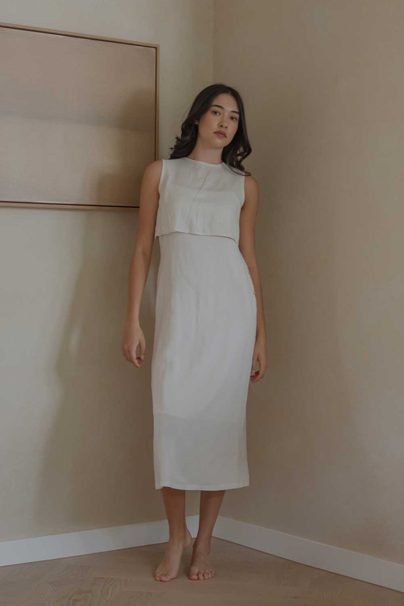 Open Back Dress - Esse-Chalk-XS-