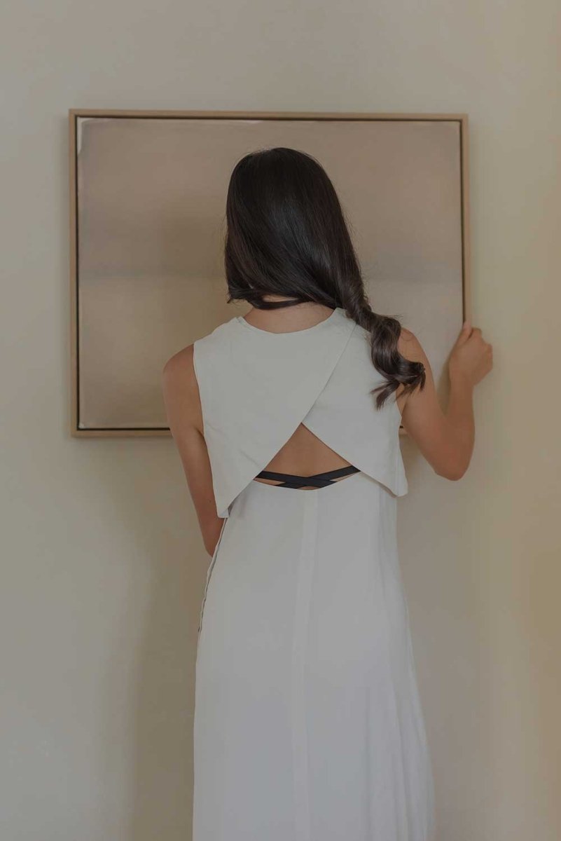 Open Back Dress - Esse-Chalk-XS-