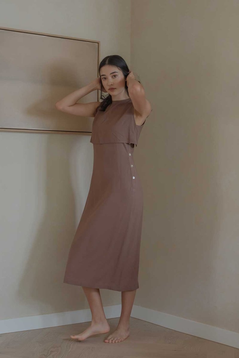 Open Back Dress - Esse-Mocha-XS-