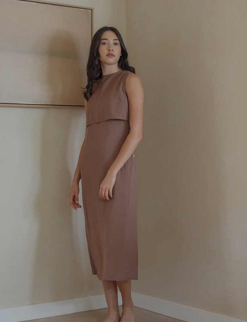 Open Back Dress - Esse-Mocha-XS-