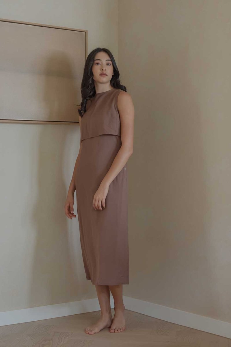 Open Back Dress - Esse-Mocha-XS-