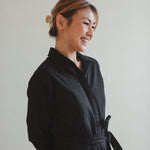 Organic Cotton Button-up Jumpsuit - Esse-Black-XXS-