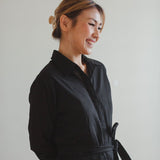 Organic Cotton Button-up Jumpsuit - Esse-Black-XXS-