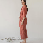 Organic Cotton Button-up Jumpsuit - Esse-Cherry Tomato-XXS-