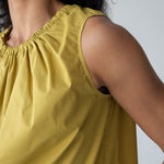 Organic Cotton Drawstring Blouse in Chartreuse - Esse-XXS--