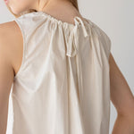 Organic Cotton Drawstring Blouse in Vanilla Mist - Esse-XXS--