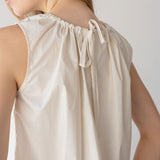 Organic Cotton Drawstring Blouse in Vanilla Mist - Esse-XXS--