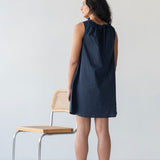 Organic Cotton Drawstring Dress - Esse-Nautical Blue-XXS-