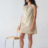 Organic Cotton Drawstring Dress - Esse-Warm Sand-XXS-