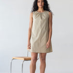 Organic Cotton Drawstring Dress - Esse-Warm Sand-XXS-