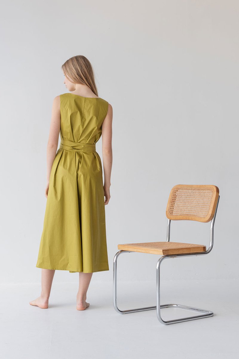 Organic Cotton Maxi Dress - Esse-Chartreuse-XS-