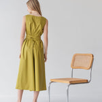 Organic Cotton Maxi Dress - Esse-Chartreuse-XS-