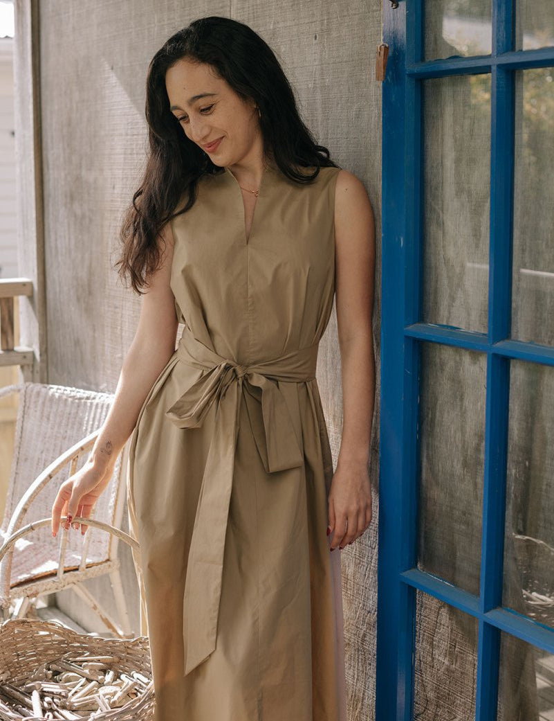 Organic Cotton Maxi Dress - Esse-Terracotta-XS-