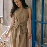 Organic Cotton Maxi Dress - Esse-Terracotta-XS-