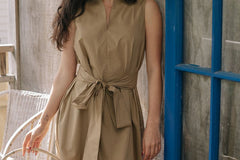 Organic Cotton Maxi Dress - Esse-Terracotta-XS-