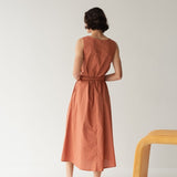 Organic Cotton Maxi Dress - Esse-Terracotta-XS-