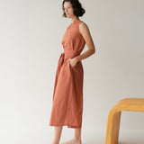 Organic Cotton Maxi Dress - Esse-Terracotta-XS-