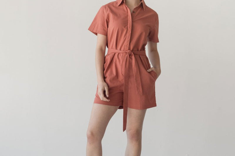 Organic Cotton Romper - Esse-Cherry Tomato-XXS-