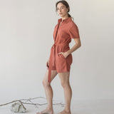 Organic Cotton Romper - Esse-Cherry Tomato-XXS-