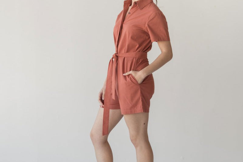 Organic Cotton Romper - Esse-Cherry Tomato-XXS-