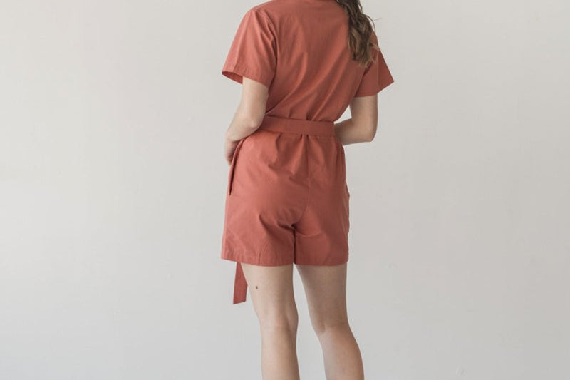 Organic Cotton Romper - Esse-Cherry Tomato-XXS-