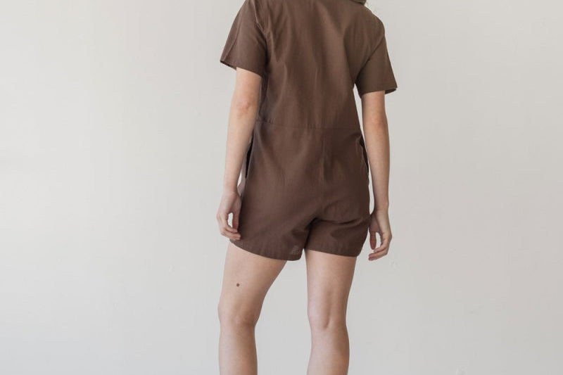 Organic Cotton Romper - Esse-Mocha-XXS-