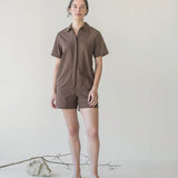 Organic Cotton Romper - Esse-Mocha-XXS-