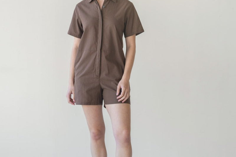 Organic Cotton Romper - Esse-Mocha-XXS-