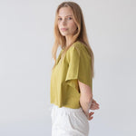 Organic Cotton Sleeved Top - Esse-Chartreuse-XXS-