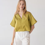 Organic Cotton Sleeved Top - Esse-Chartreuse-XXS-