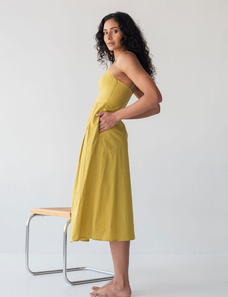 Picnic Fit and Flare Dress in Chartreuse - Esse-XXS--