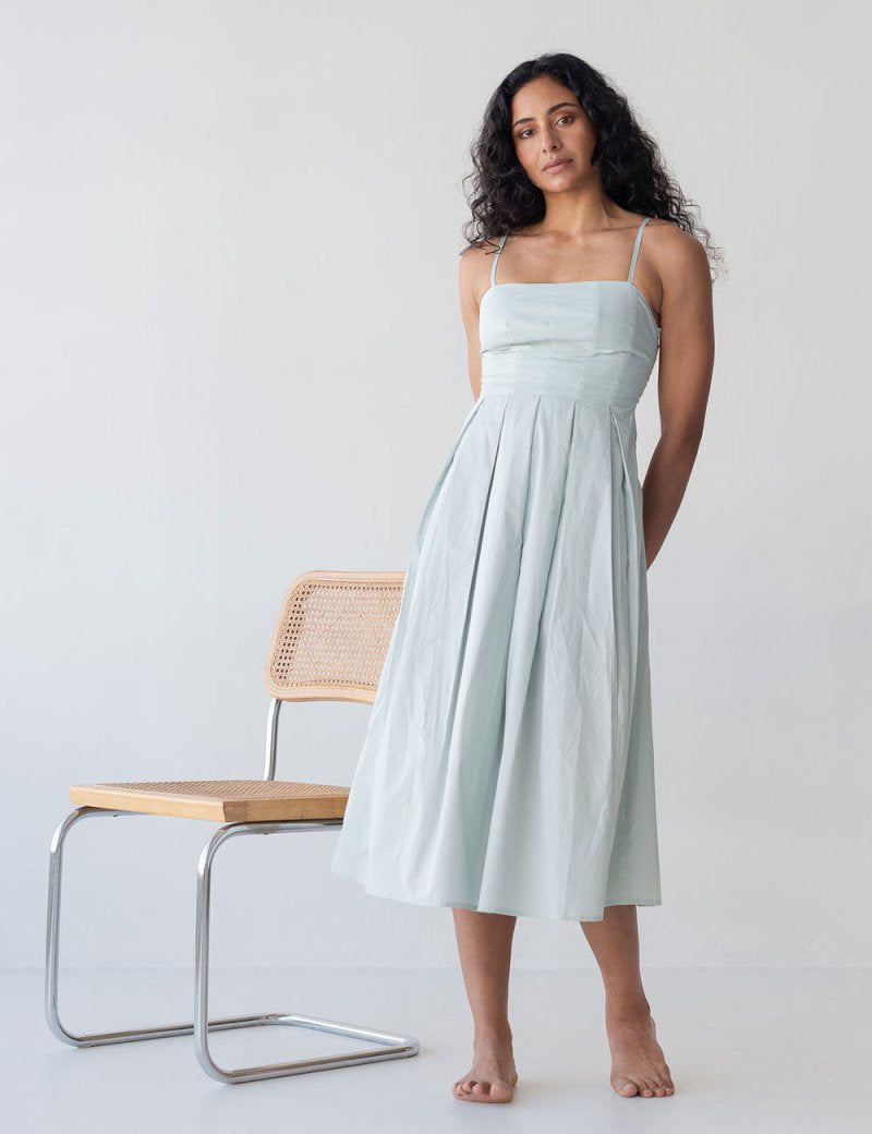 Picnic Fit and Flare Dress in Ice Blue - Esse-XXS--